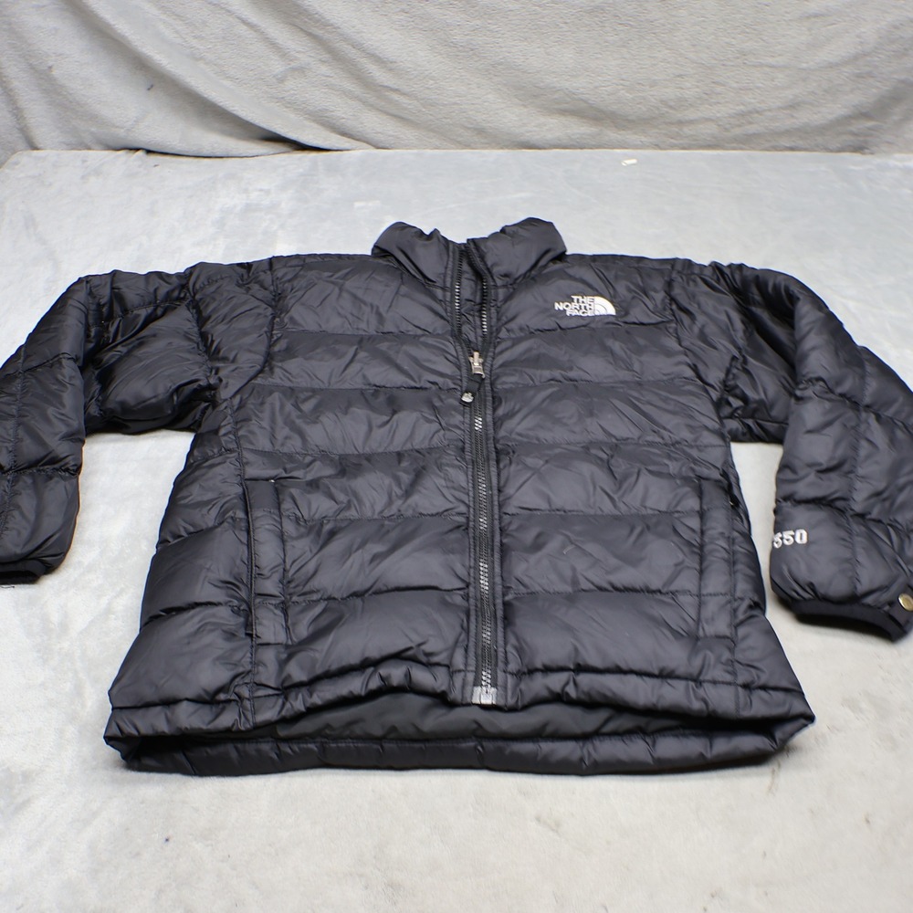 North Face Down Jacket Boys Medium 10/12 Black Aconcagua Insulated Winter Puffer